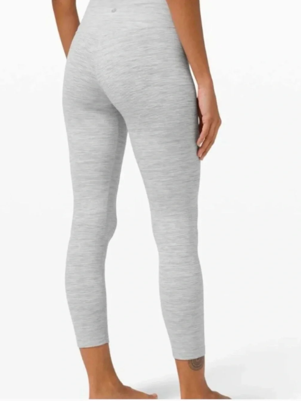 lululemon athletica Cropped Light Gray Heather High-Rise Leggings